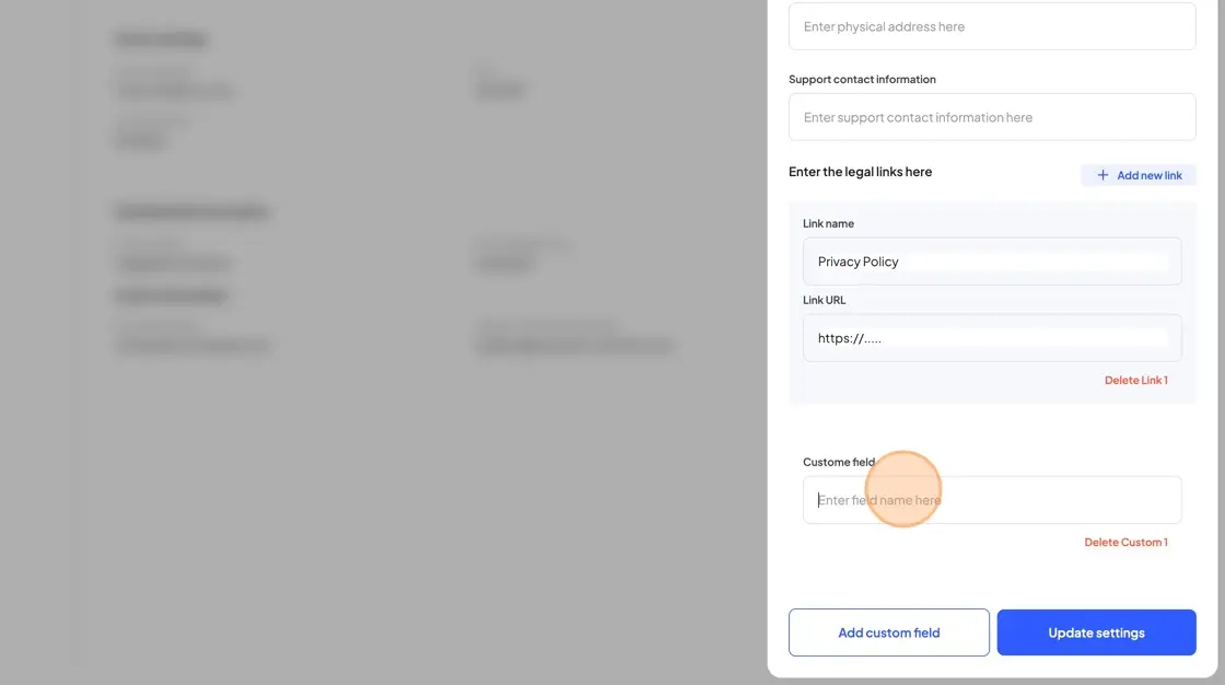 HostedAI SMTP Settings Global Configuration User Panel