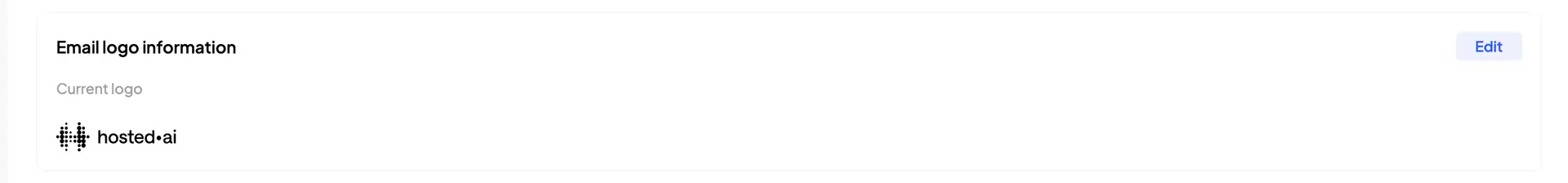 Email logo information in hosted·ai Global Configuration User Panel