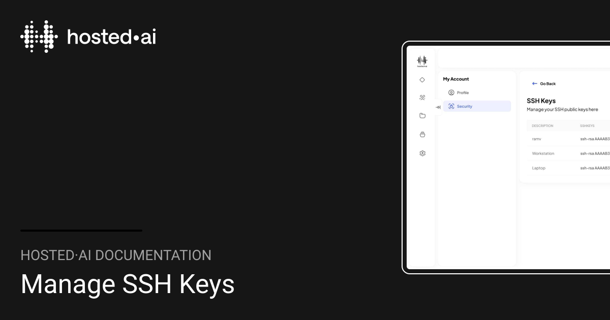 Manage SSH Keys | hosted·ai Documentation