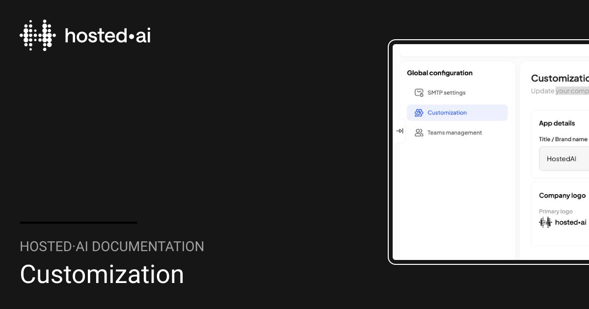 Customization | hosted·ai Documentation