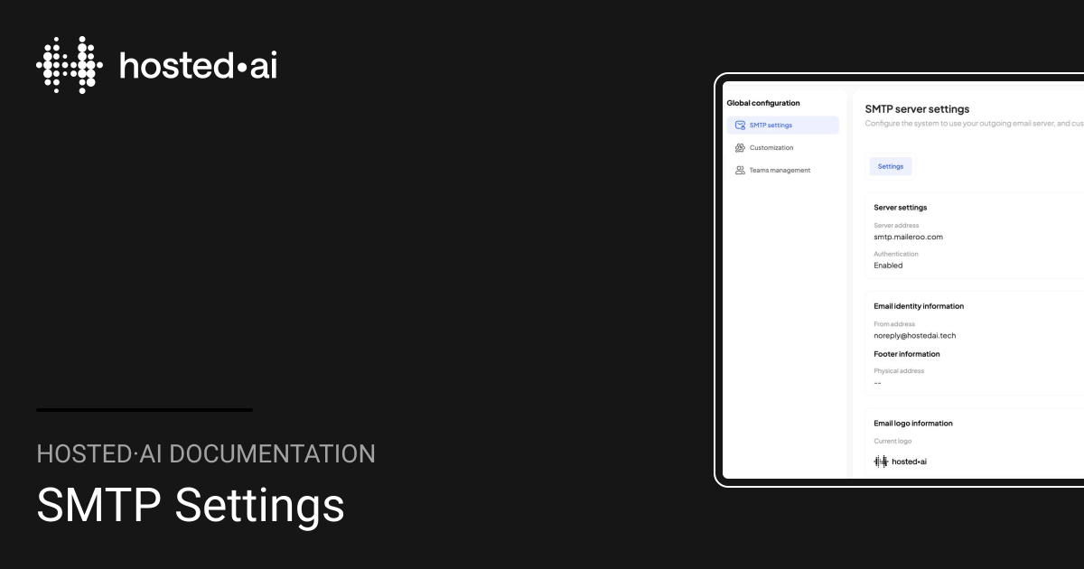 SMTP Settings | hosted·ai Documentation