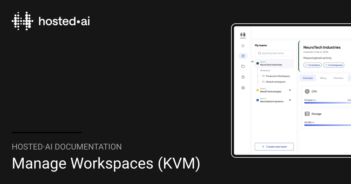 Manage Workspaces (KVM) | hosted·ai Documentation