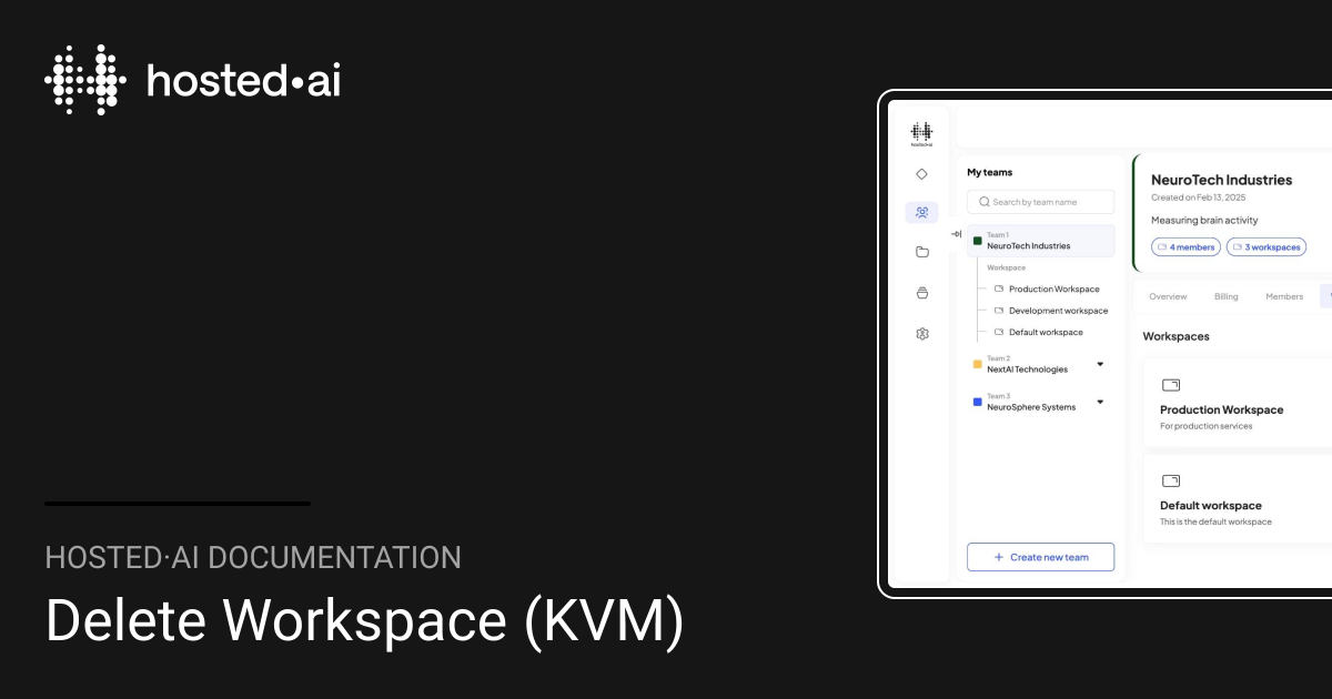 Delete Workspace (KVM) | hosted·ai Documentation