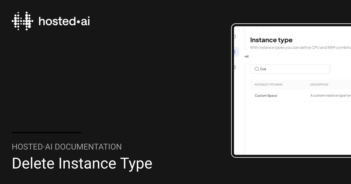 Delete Instance Type | hosted·ai Documentation